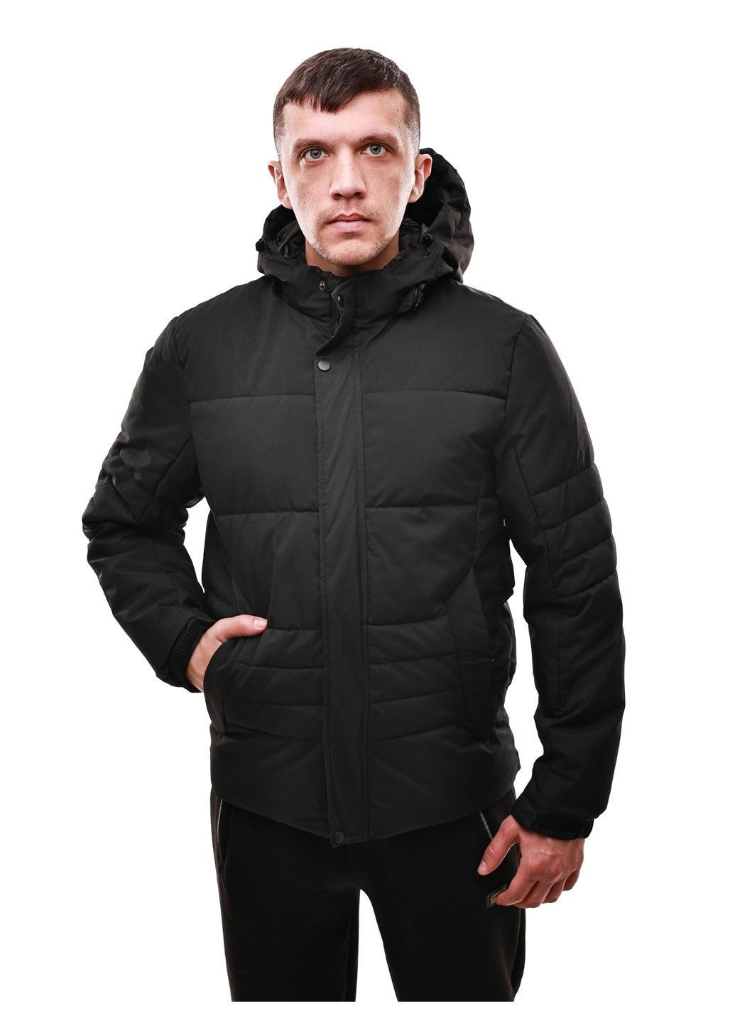 Чорна зимня куртка зимова чоловіча No Brand