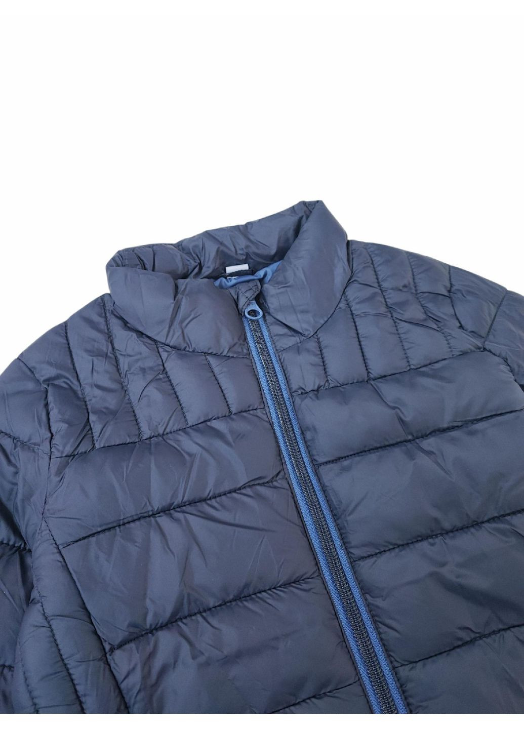 Темно-синя демісезонна дитяча демісезонна стьобана куртка для хлопчика темно-синя (25101621) Pocopiano