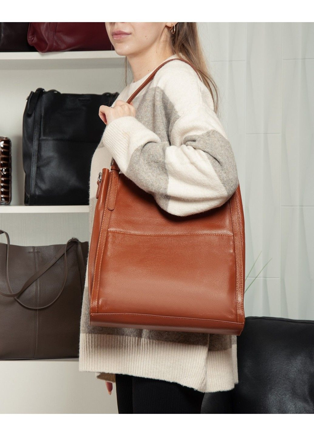 Женская кожаная сумка классическая 2060-9 camel Alex Rai (367992173)