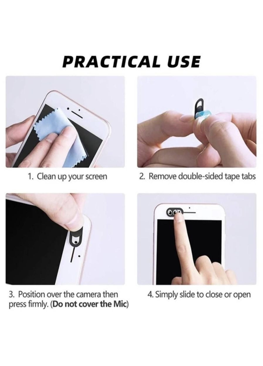 Шторка для веб-камеры Anonimaizer защитная для камеры смартфона/Планшета/Ноутбука 6 шт Черная No Brand (349843980)