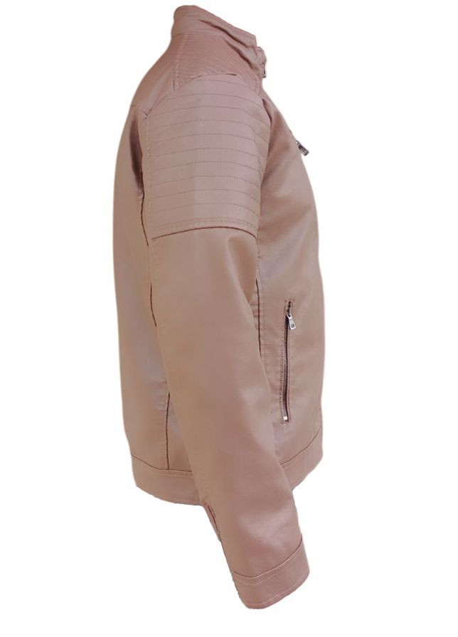 Коричневая коричневая демисезонная мужская курточка кожзам искусственная кожа xl No Brand