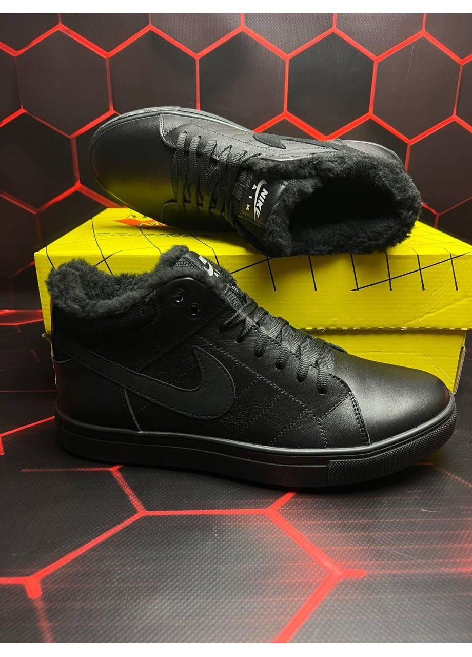 Черные зимние кроссовки мужские nike air winter black найк аир зум No Brand