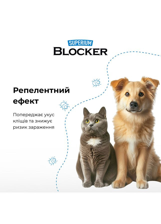 СУПЕРІУМ Блокер протипаразитарний нашийник для котів та собак, 35 см Superium (330776856)