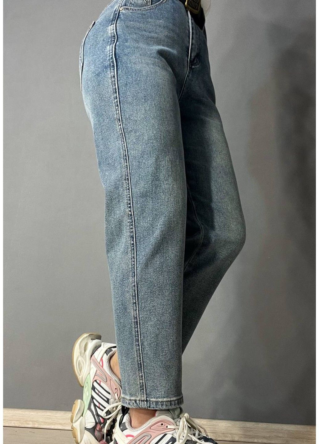 Джинси жіночі 9203 MOM з ременем стрейчеві банани сині Sterling - (335006624)