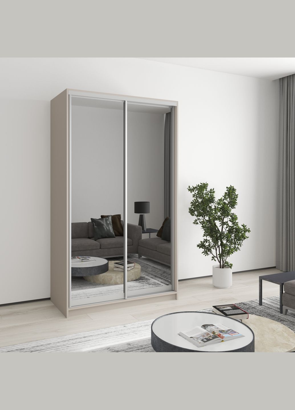 Шкаф-купе двухдверный Стандарт AL 2 Зеркала 120x45x210 см (MBS-2488) MebelStar (346288659)