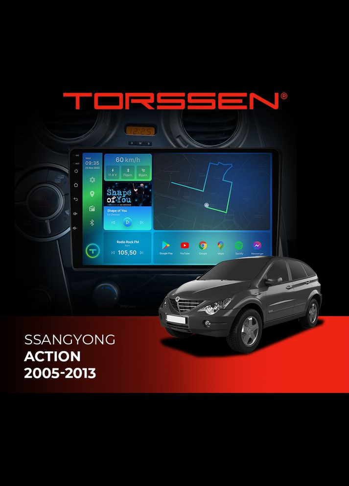 Штатная магнитола SsangYong Action 0513 FL9 4+64Gb 4G Carplay DSP Torssen (307089938)