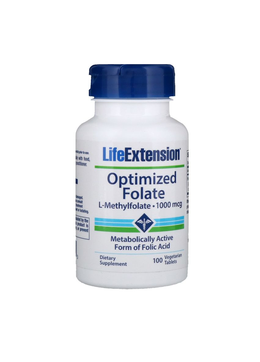 Оптимізований фолат, Optimized Folate, 1000 мкг, 100 таблеток Life Extension (326054624)