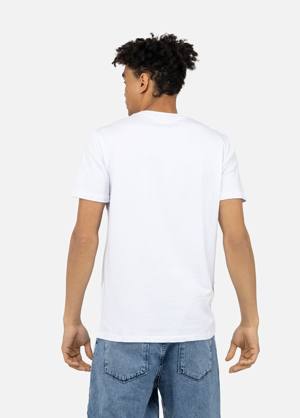 Белая мужская футболка с коротким рукавом цвет белый цб-00243191 Yuki