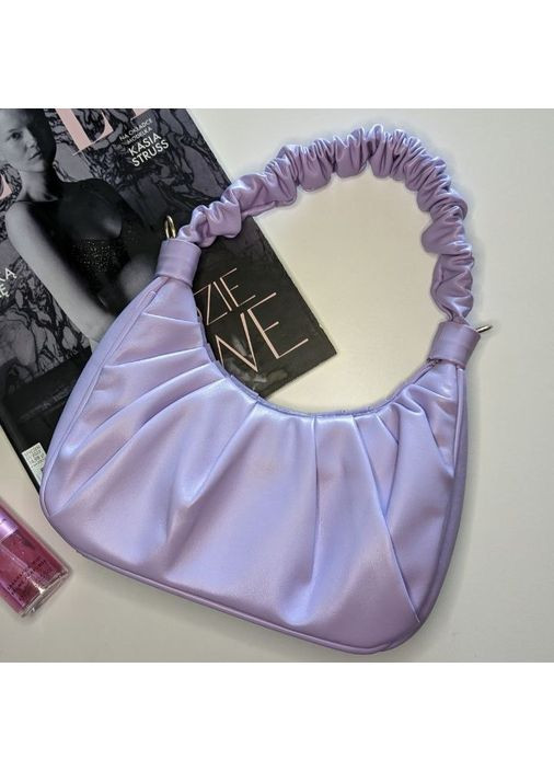 Женская сумка-багет со сжатой ручкой бежевого цвета. No Brand (362588216)