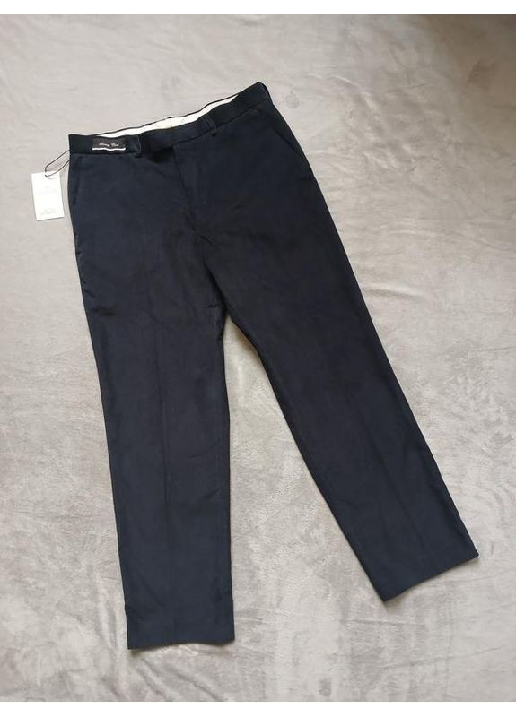 Темно-синие демисезонные прямые брюки Marks & Spencer