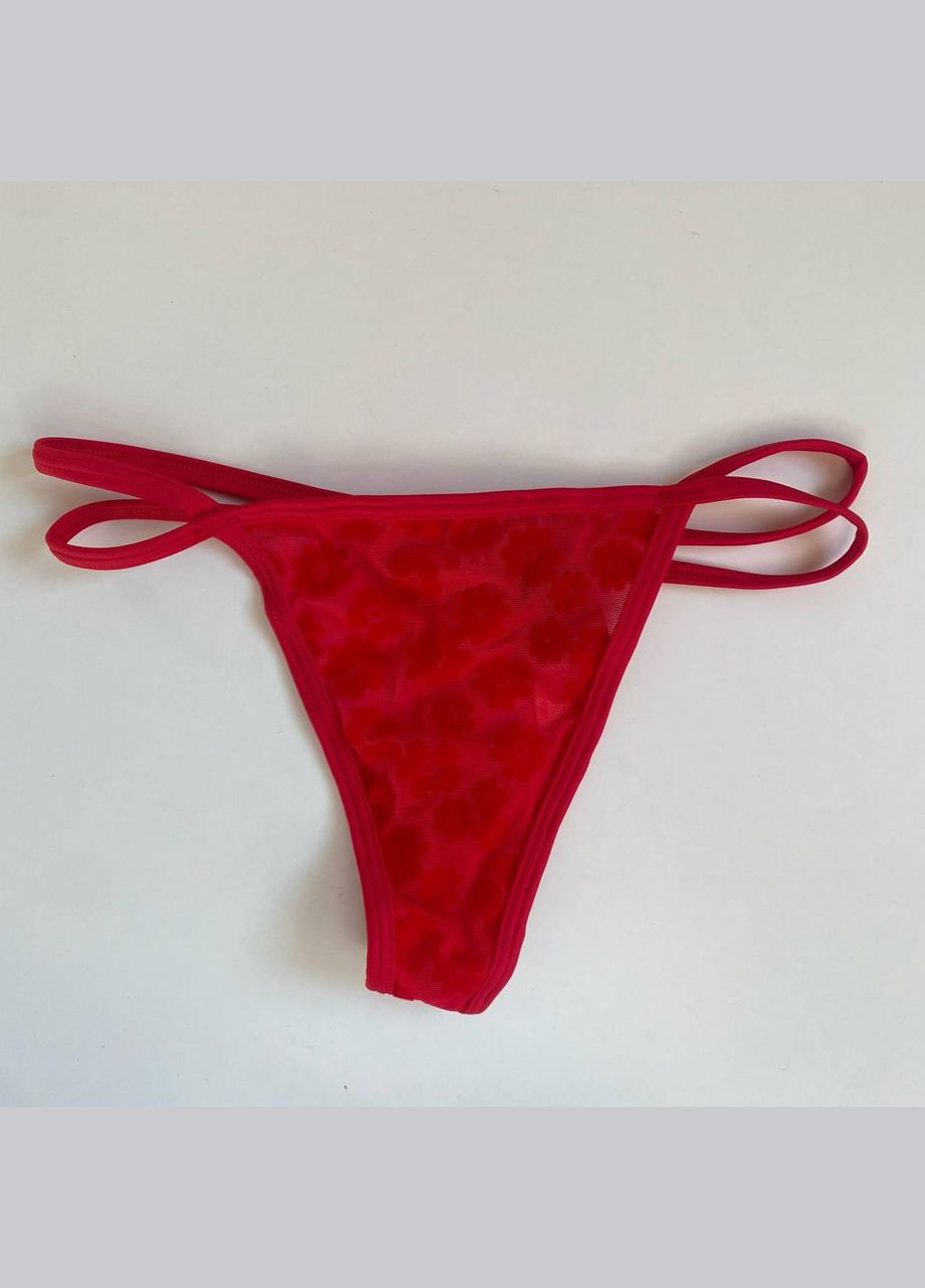 Трусики-стринги жіночі PINK Thong Panty червоні Victoria's Secret (362099860)