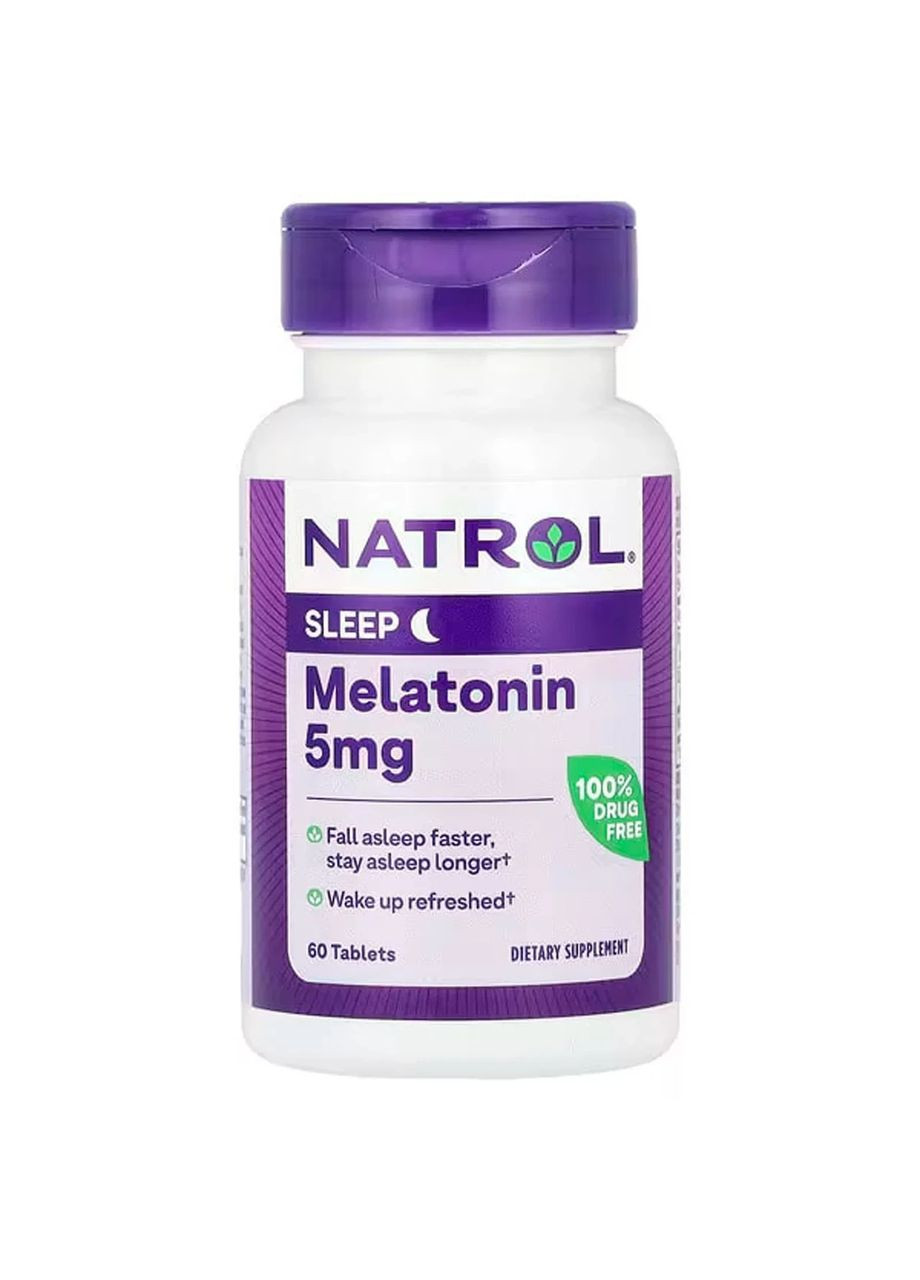 Мелатонин Melatonin 5 мг, 60 таблеток Natrol (361115173)