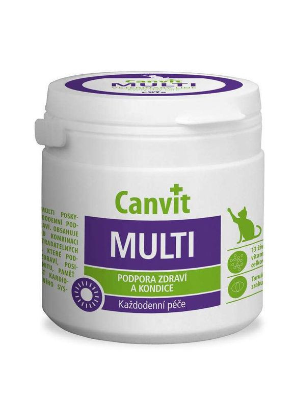Мультивітамінна добавка для здорового життя котів MULTI 100 г (100 таб.) (8595602507429) Canvit (327055983)