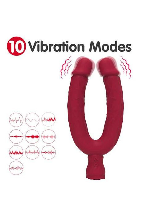 Двусторонний вибратор Y-Lover Rose Bloom Бордовый No Brand (370203692)