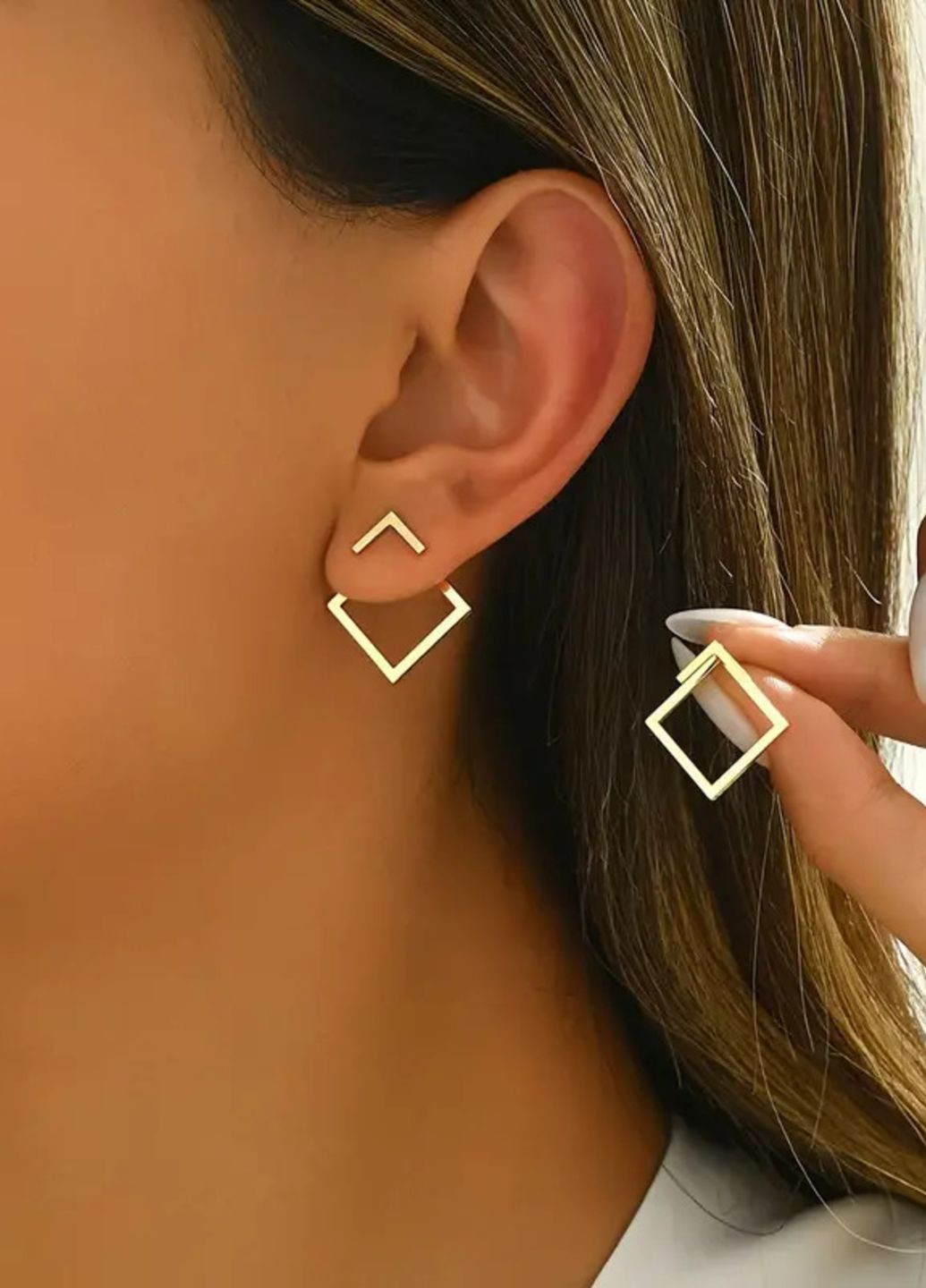 Сережки-пусети Квадрат No Brand (314801123)