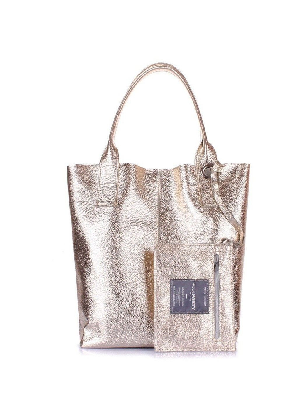 Кожаная сумка Podium золотая PoolParty (303070535)