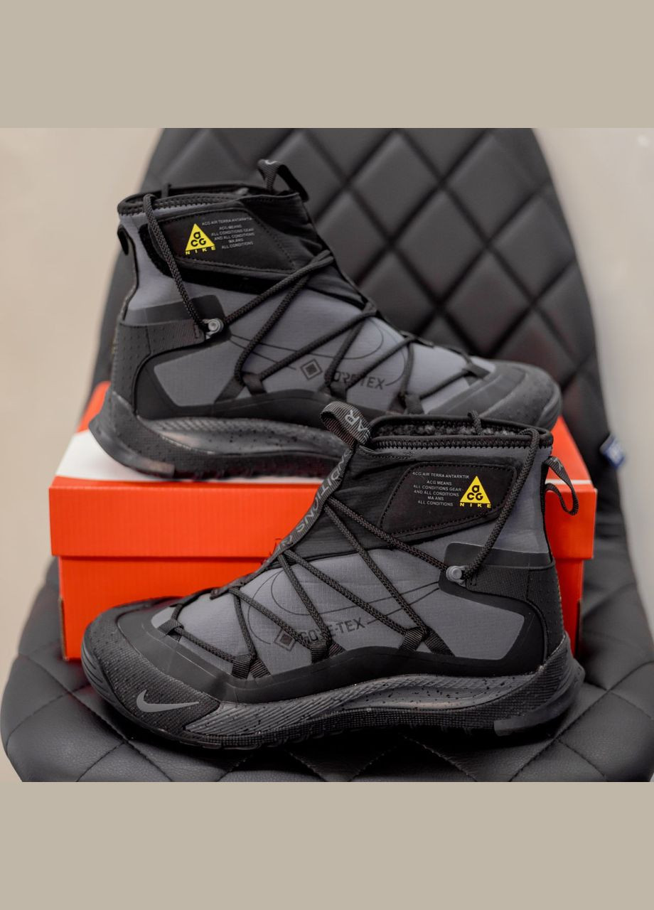 Сірі Зимовий кросівки зимові чоловічі nike acg terra antarktik winter gray fur gore-tex | найк асг терра антарктік сірі з хутром No Brand