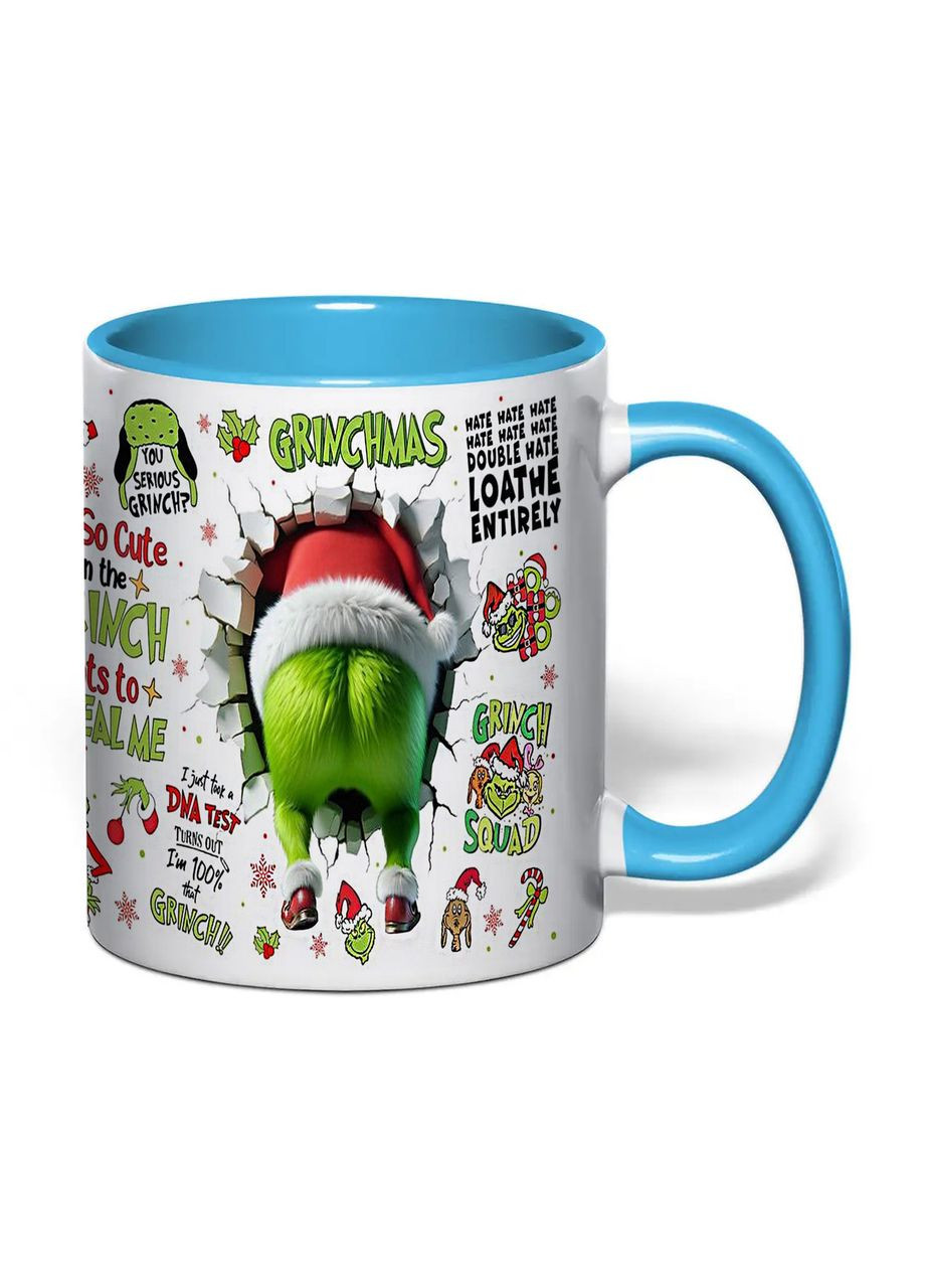 Чашка з друком "Грінч" 330 мл (колір блакитний) (34969) No Brand (371145199)