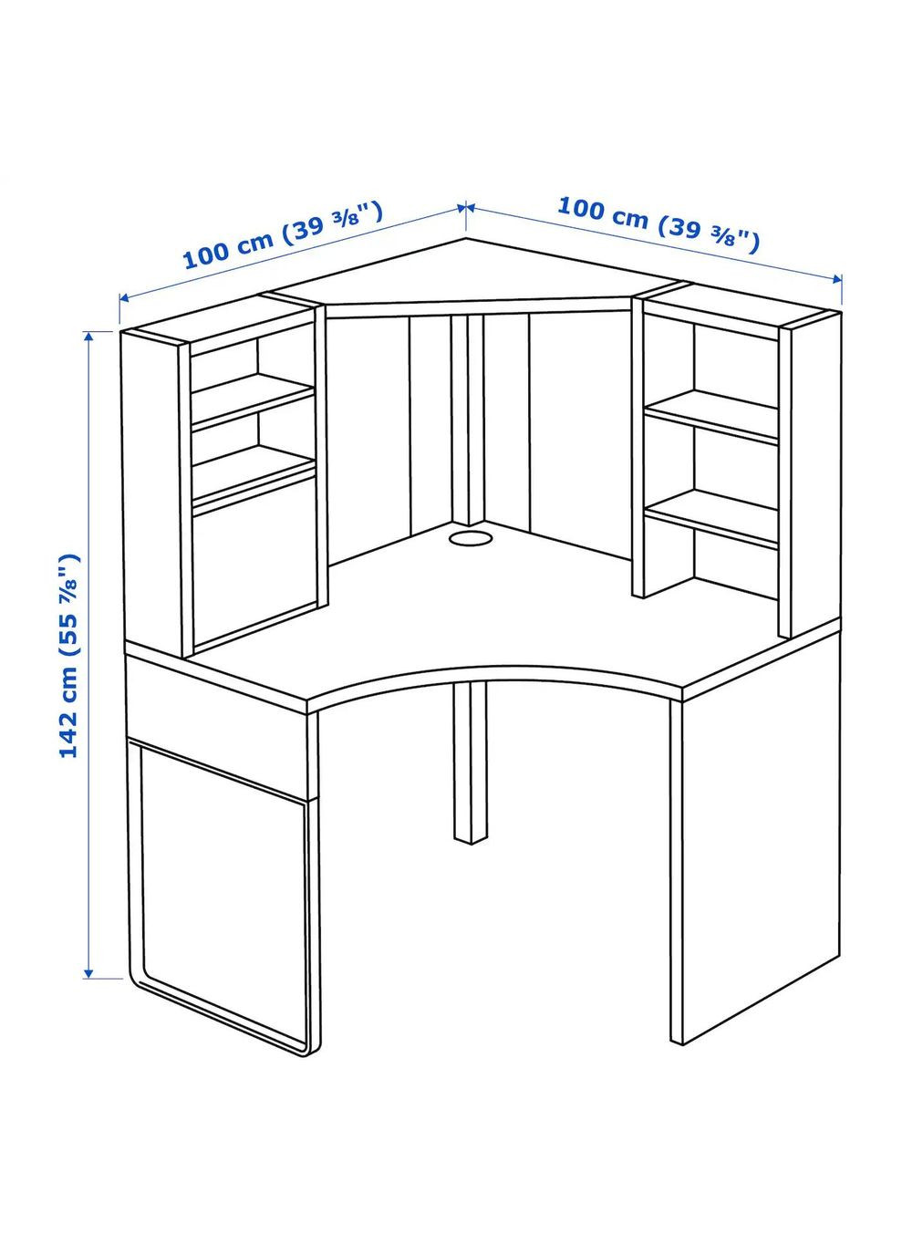 Кутовий стіл ІКЕА MICKE 100х142 см (50250713) IKEA (278406481)