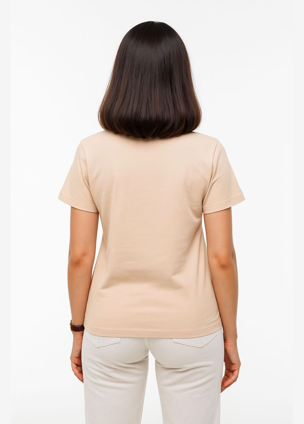 Жіноча футболка "Квіти" S бежевий (4129104121321) Наталюкс 41-2910 - (335426908)