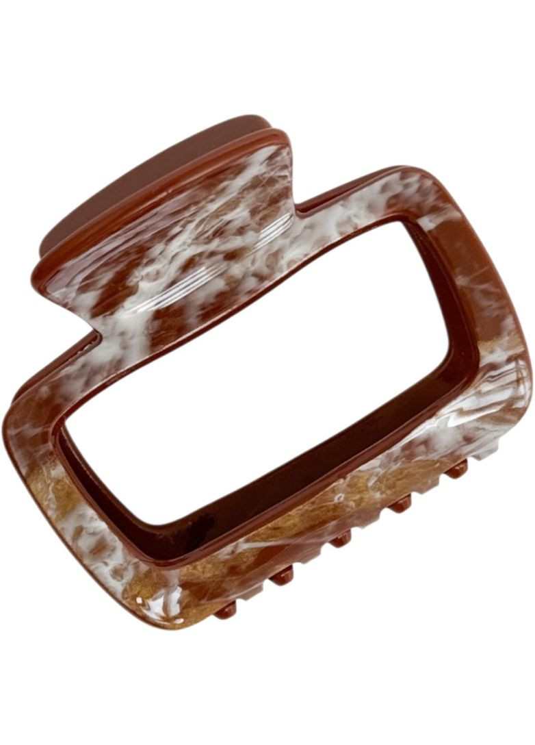 Крабик для волосся коричнево-білий 6 см Miso (353847286)