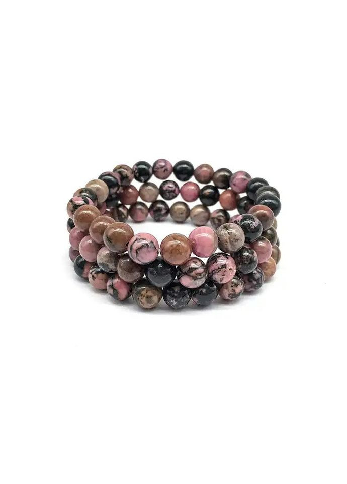 Браслет из натурального родонита 19 см No Brand (362577153)