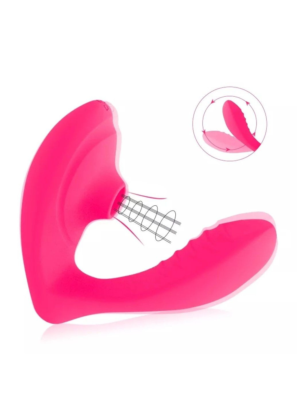 Вакуумний вібростимулятор рожевого кольору (20 режимів) We Love (284278621)