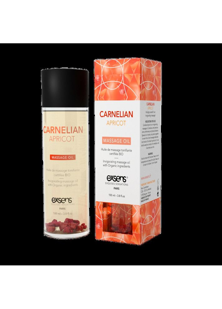 Масажна олія Carnelian Apricot (бадьорить з сердоліком) 100мл, натуральна Exsens (291439618)