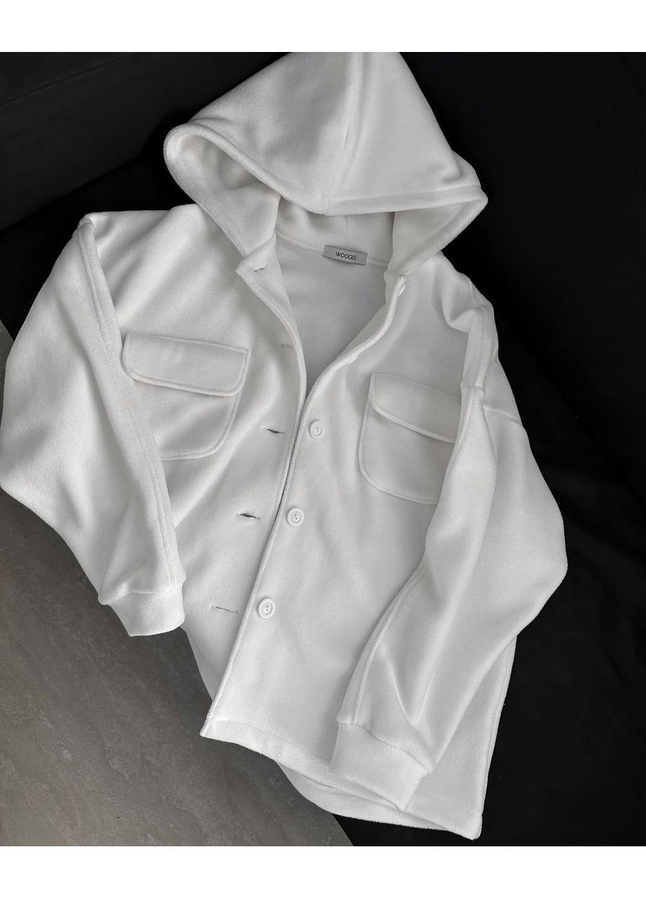 Черно-белая кэжуал рубашка однотонная No Brand