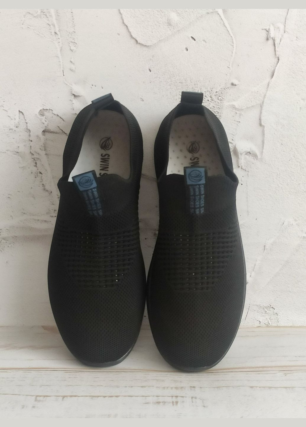Черные мужские (подростковые) летние кроссовки - кеды SWIN SHOES