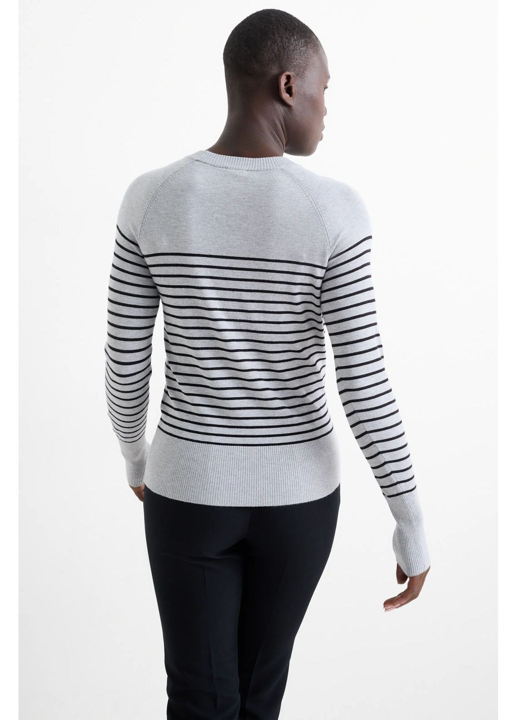 Сірий демісезонний джемпер у рубчик C&A