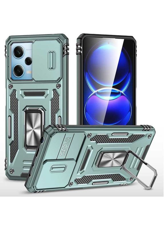 Ударопрочный чехол Camshield Army Ring для Xiaomi Redmi 12 / Poco M6 Pro 5G Light Green No Brand (344465235)