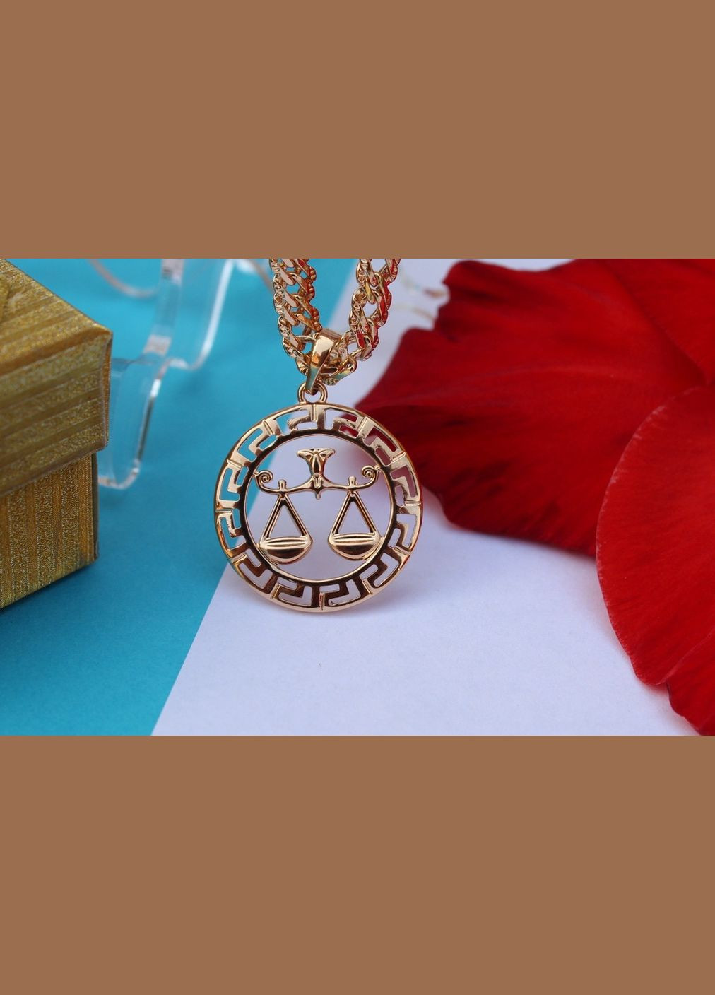 Кулон зодіак терези 2,5 см золотистий Xuping Jewelry (316606597)