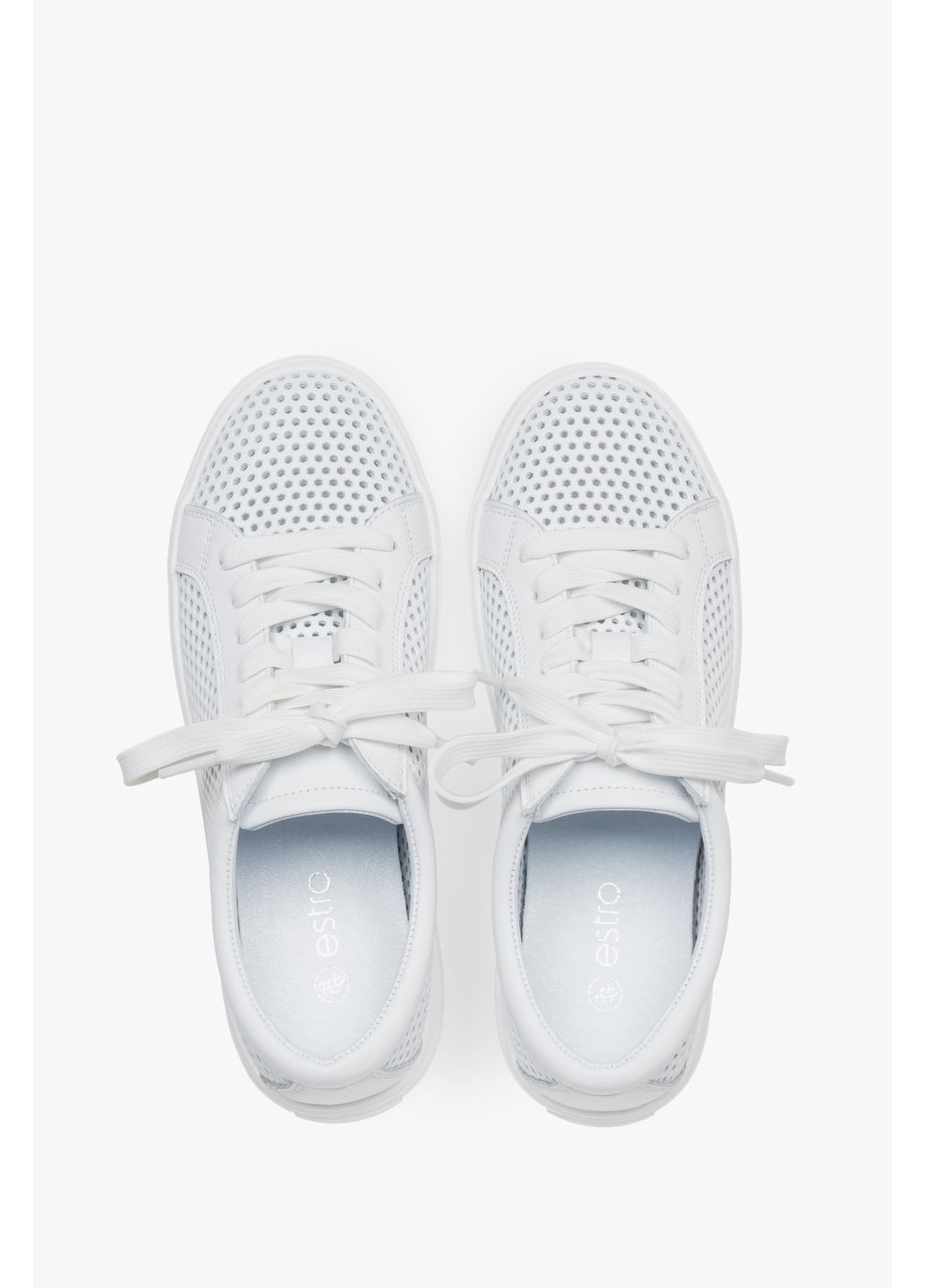 Белые кеды низкие, цвет белый Estro
