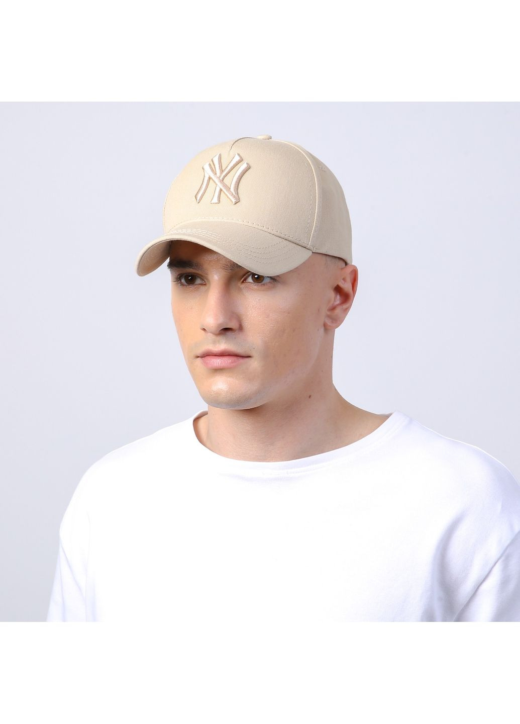 Бейсболка с регулятором мужская хлопок бежевая ДЖОСЛИН 820-029 LuckyLOOK 820-029М (342058081)