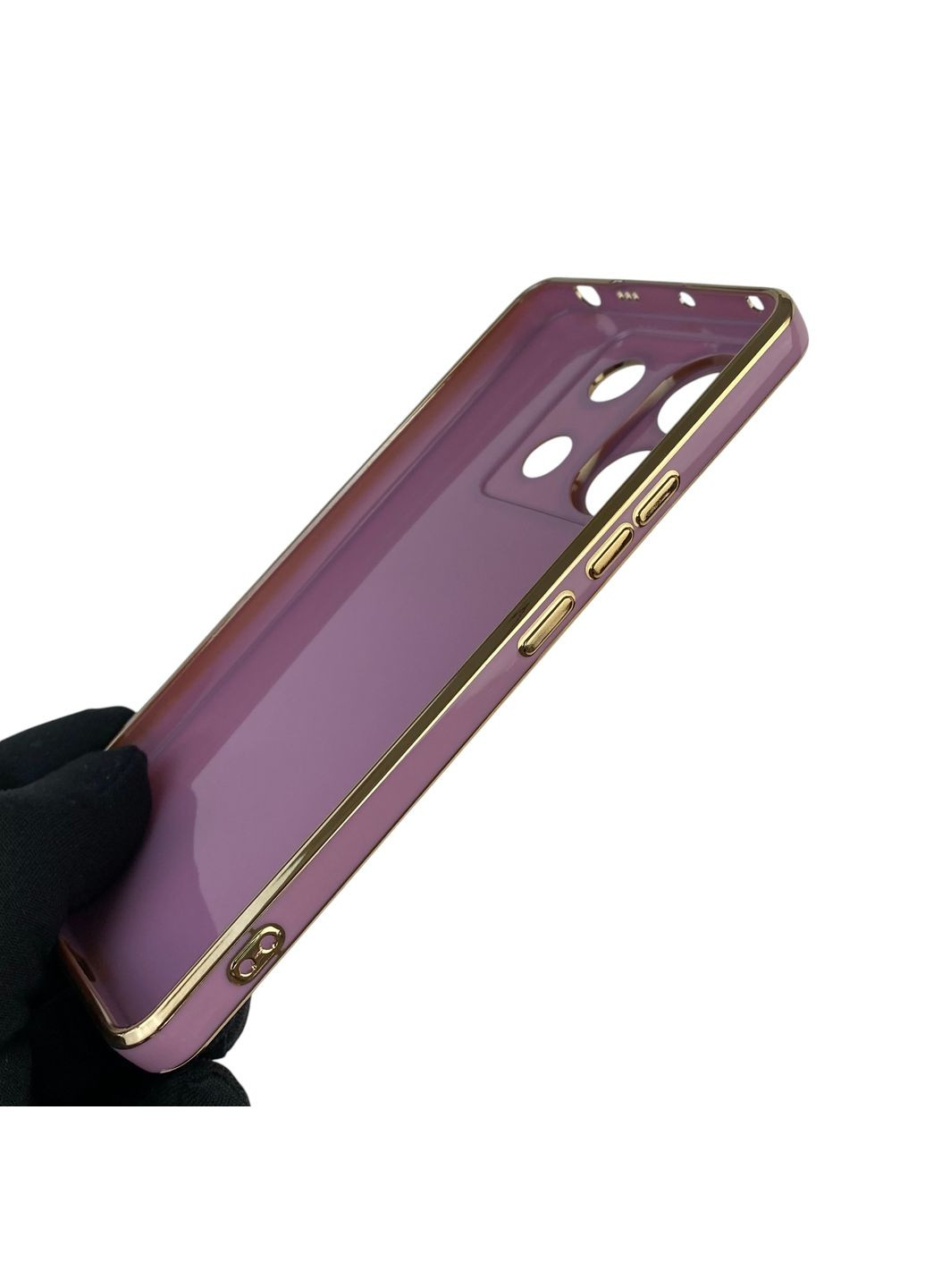 Чехол для Redmi Note 13 Pro 5G с кольцом-подставкой с золотой окантовкой редми нот 13 про черничный gs1 Xiaomi (366236484)