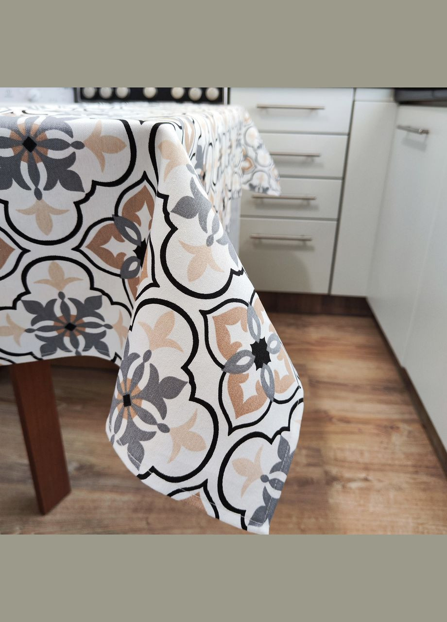 Хлопковая скатерть с водоотталкивающим эффектом Плиточка на прямоугольный стол 120х120 Maystat (305390816)