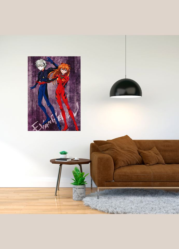 Плакат- с принтом Neon Genesis Evangelion Shinseiki Evangerion Евангелион нового поколения NGE EVA A1 Кавун постер (316208441)