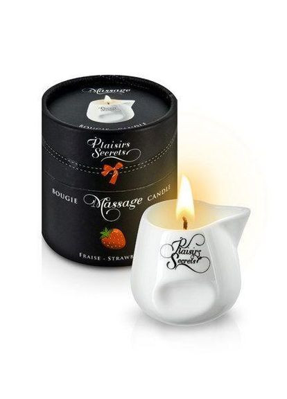Массажная свеча Plaisirs Secrets Strawberry (80 мл) подарочная упаковка, керамический сосуд No Brand (303885974)