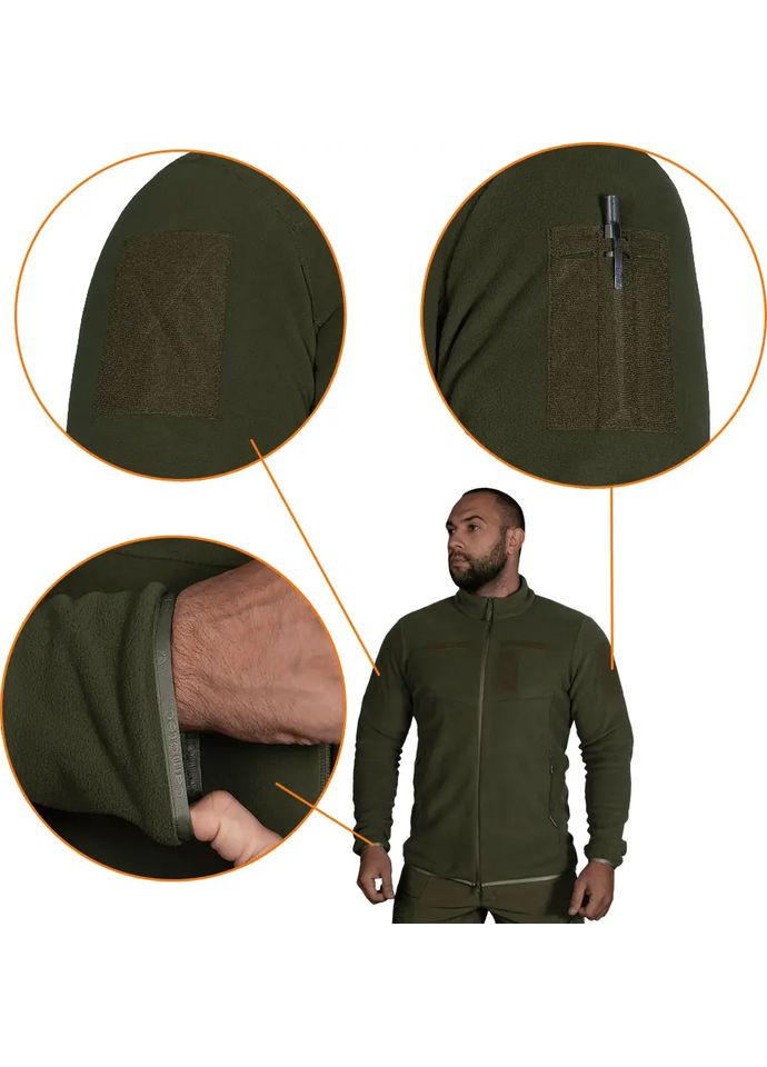 Зелена демісезонна флісова куртка army 2.0 нгу зелений Camotec