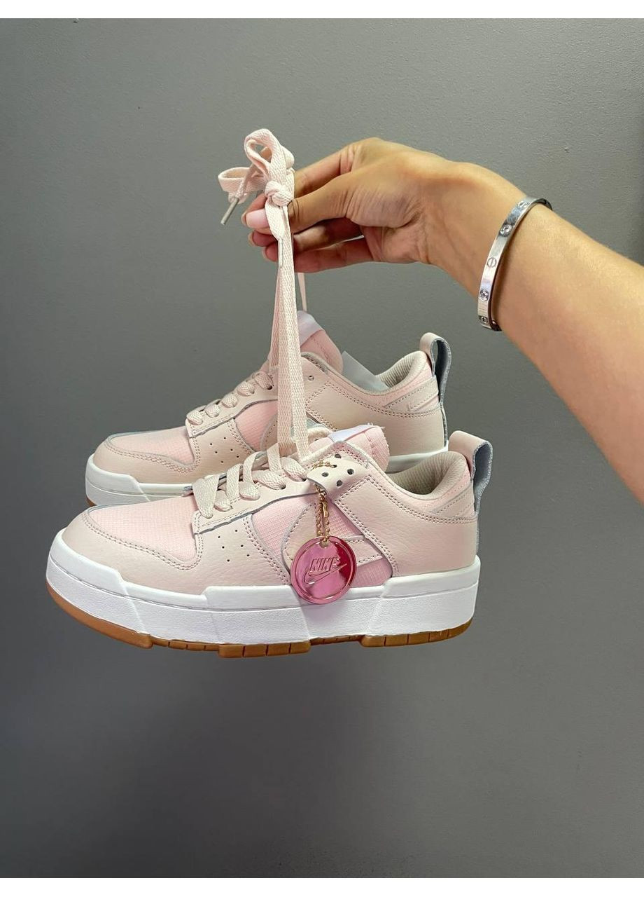 Розовые демисезонные кроссовки мужские nike dunk disrupt pink white найк сб данк No Brand