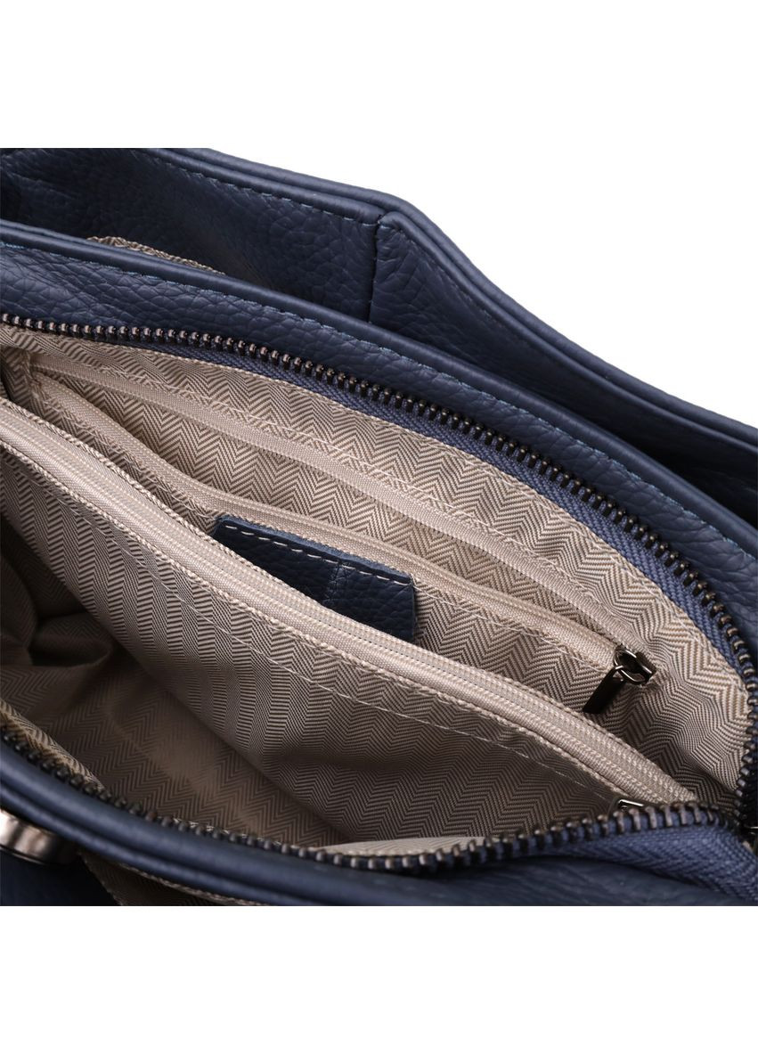 Стильна сумка на плече з натуральної шкіри 23009 Синій Vintage (361679767)