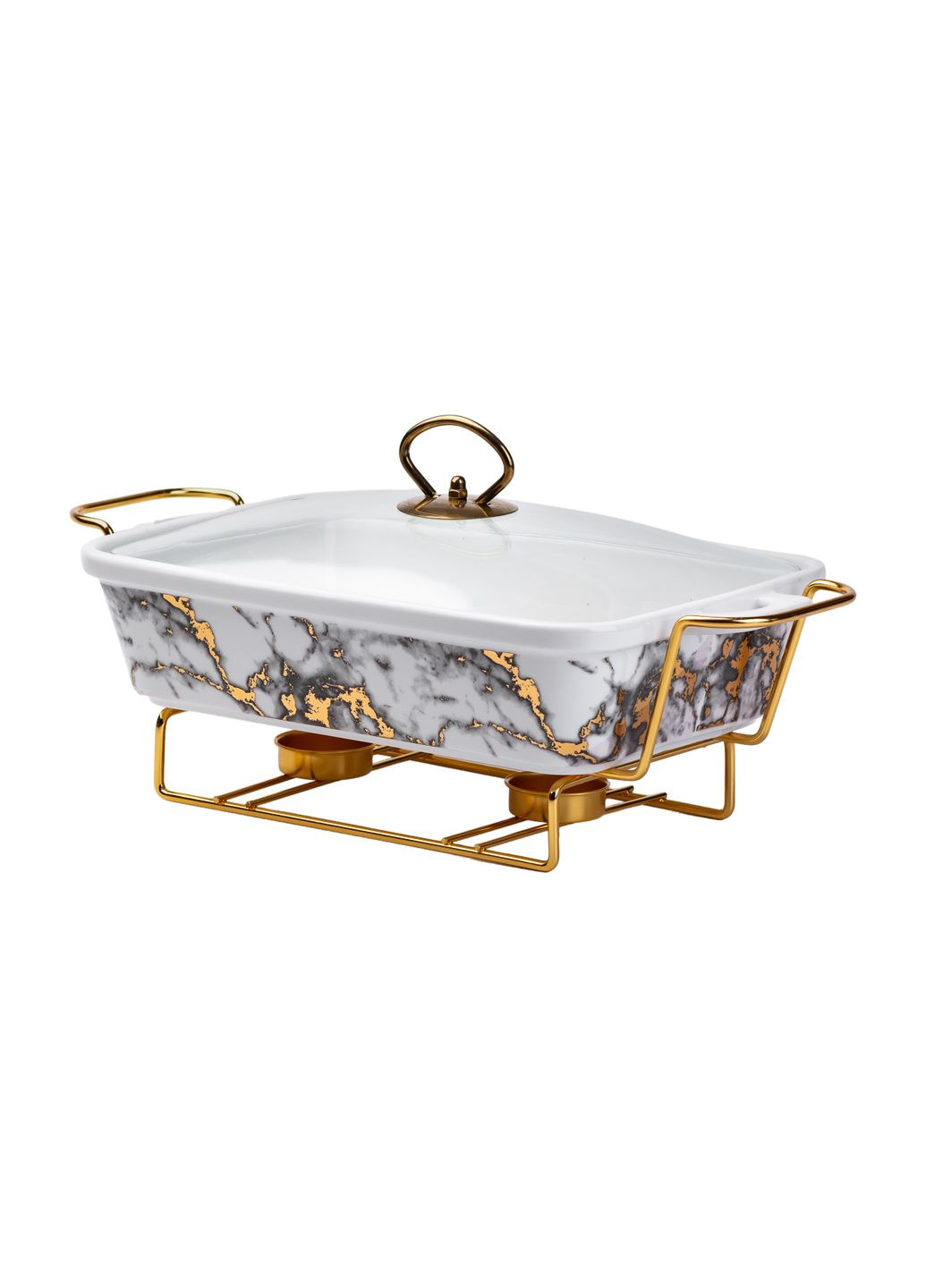 Мармитница керамическая прямоугольная 1,5л, мрамор Yiwu (324804141)