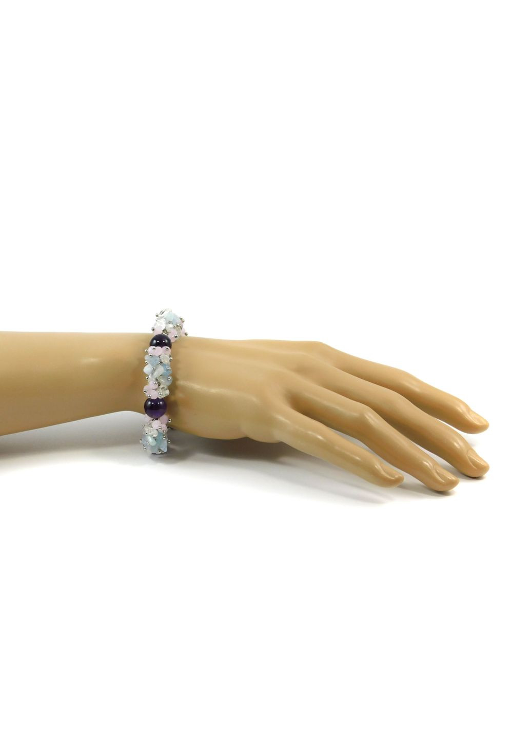 Браслет "Лоля" Аметист, Аквамарин, Гірський кришталь 17 Fursa fashion (322313302)