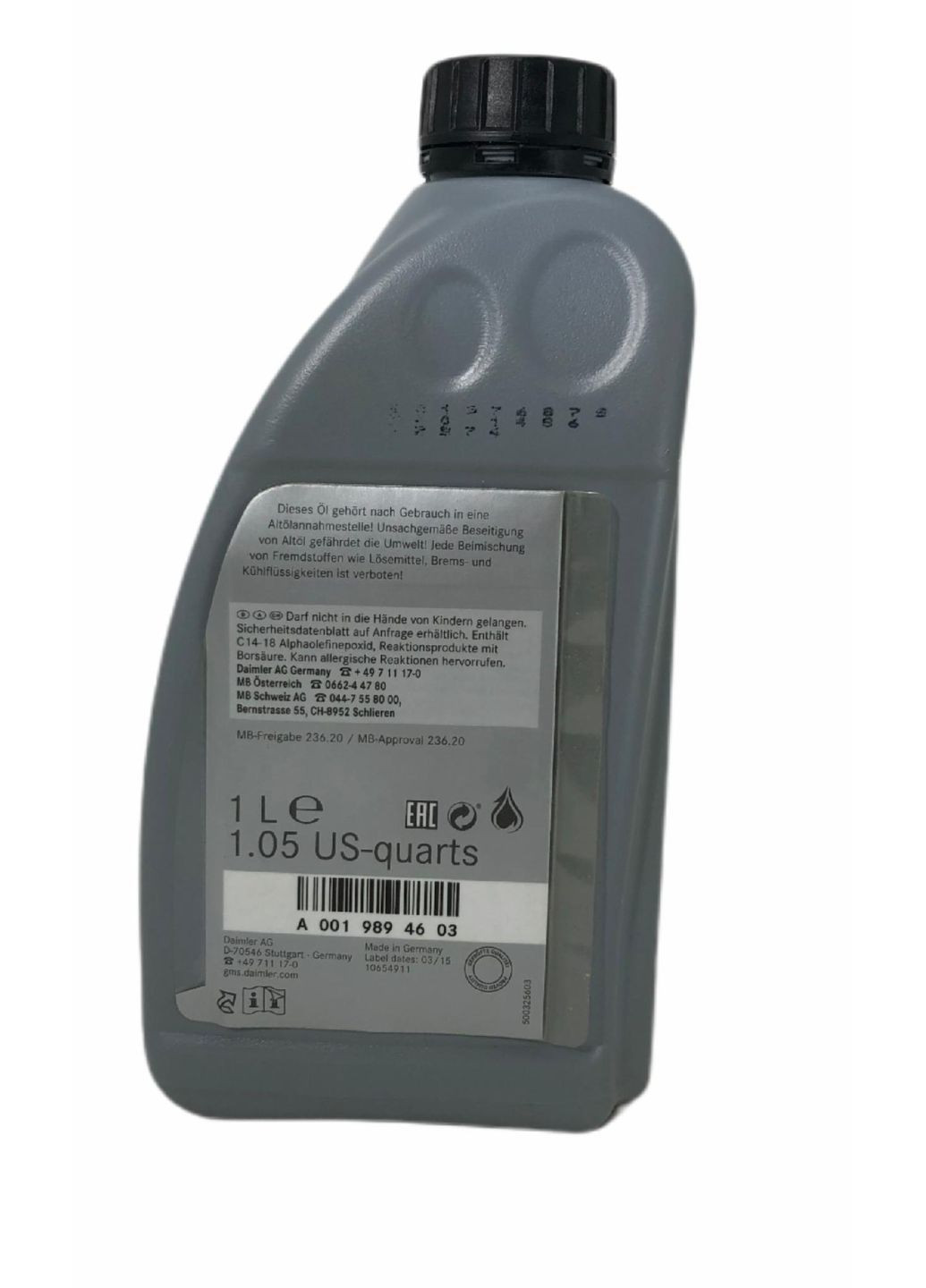 Трансмиссионное масло Benz 236.20 ATF 1 л. для авто Мерседес Mercedes (366671030)
