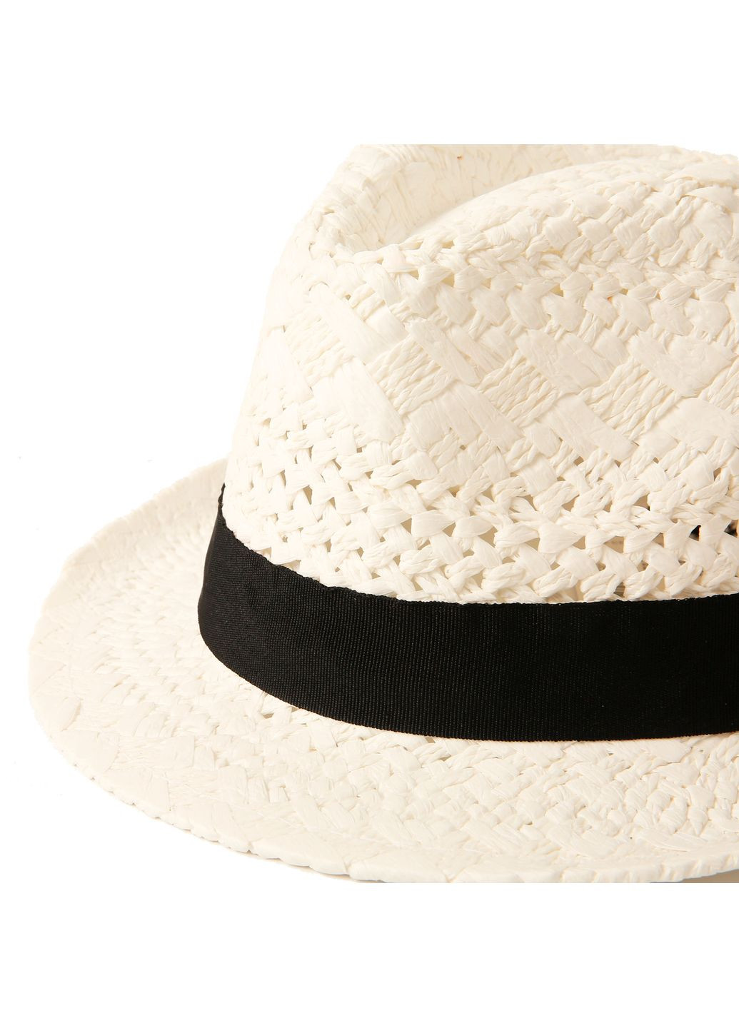 Шляпа трилби женская бумага белая AMANDA LuckyLOOK 817-624 (289478384)