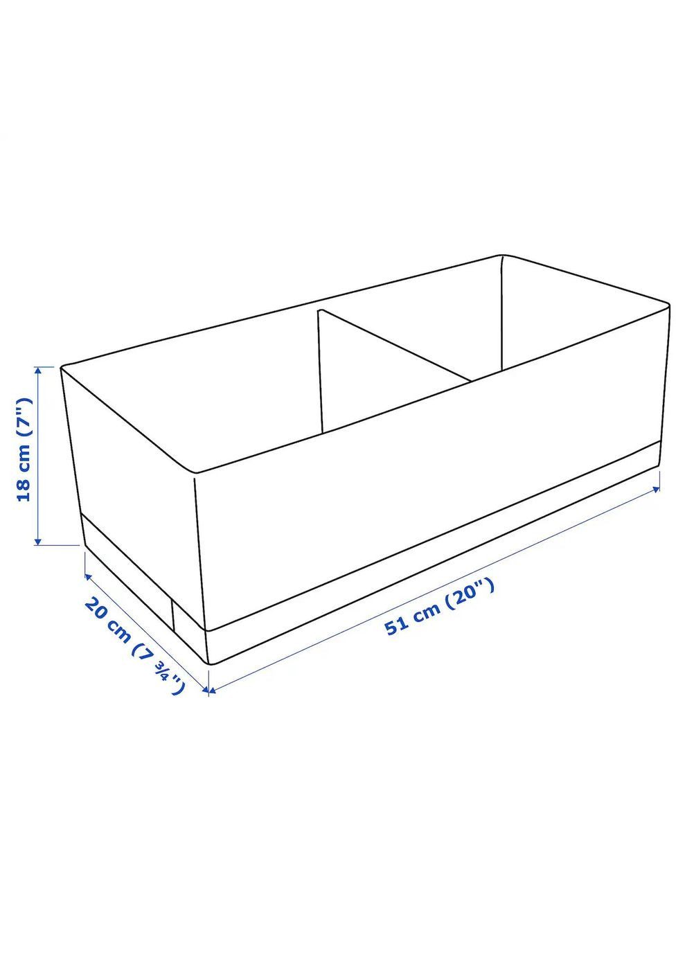 Ящик з відділеннями ІКЕА STUK 20х51х18 см (80474434) IKEA (278405555)
