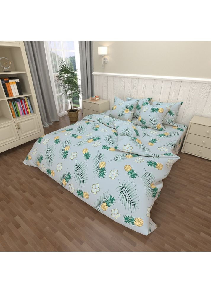 Постельное белье Ананас серый, бязь Двуспальный на резинке Комфорт-текстиль (354823364)