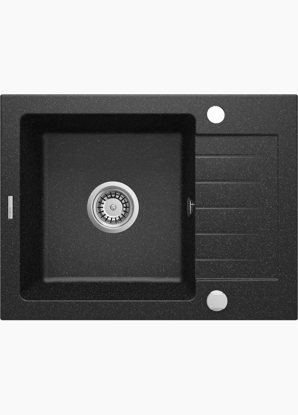 Мийка кухонна Zorba, граніт, прямокутник, з крилом, 580х440х164мм, чаша - 1, накладна, графіт Deante (315603524)