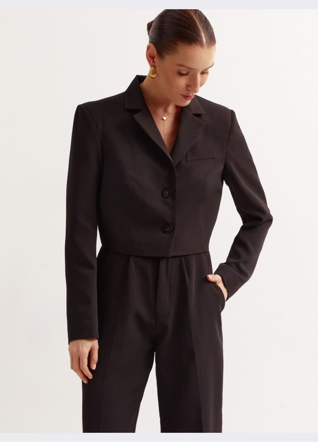 Піджак чорного кольору в стилі кежуал Dressa (278783472)